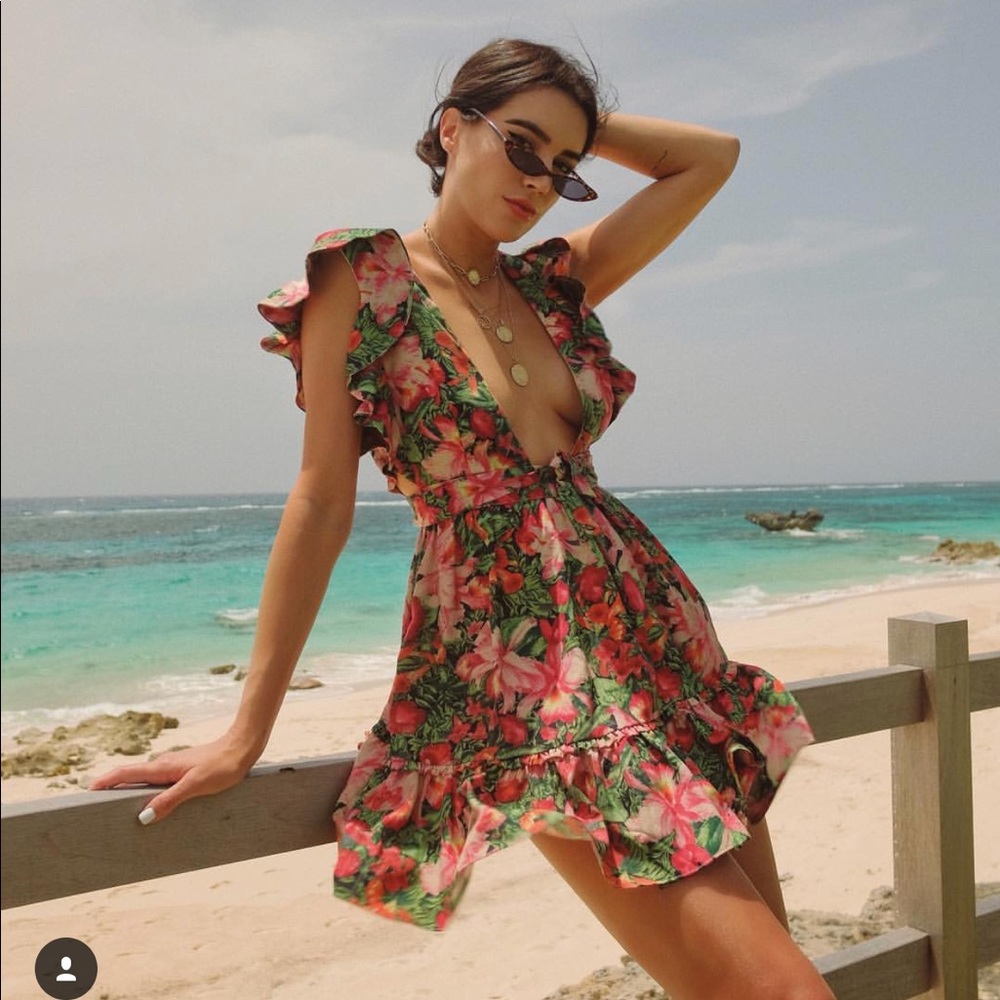 Majorelle Floral Tie Dress